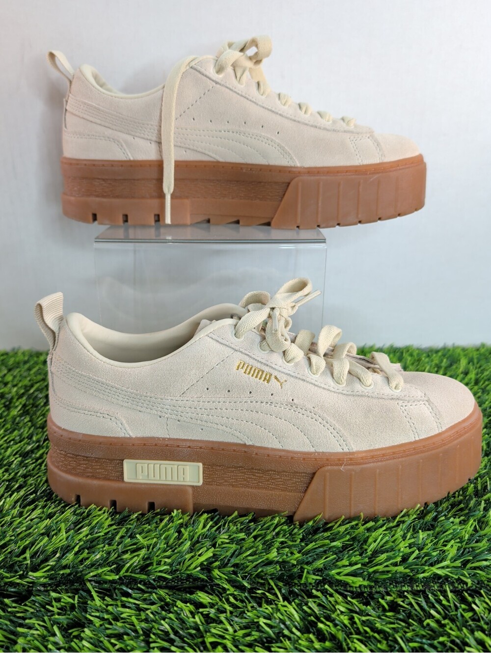 Puma Mayze Platform  Womens Beige Sneakers Casual Shoes 38078406 Size 9 Women's